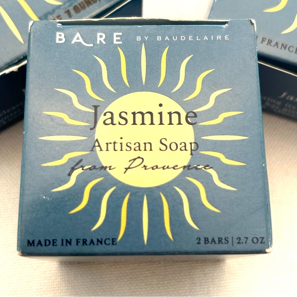 BARE Baudelaire Jasmine Artisan Soap 4 Bars 2 - 7oz & 2 - 2.7oz Made in France - Picture 5 of 16
